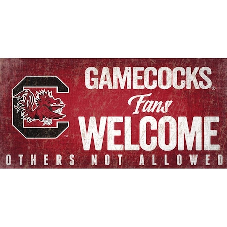 South Carolina Gamecocks Wood Sign Fans Welcome 12x6